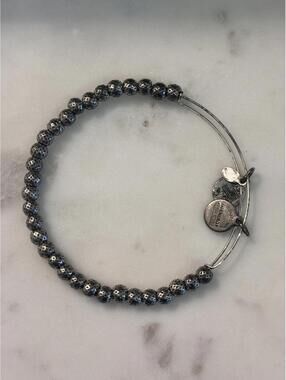 Alex and Ani Expandable Silver Beaded Charm Bracelet